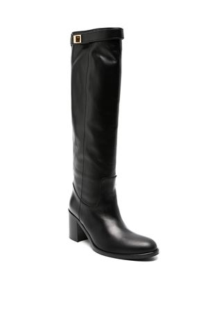 Black calf leather knee-length boots VIA ROMA 15 | 4040NERO